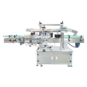 Máy dán 2 nhãn chai dẹp tự động